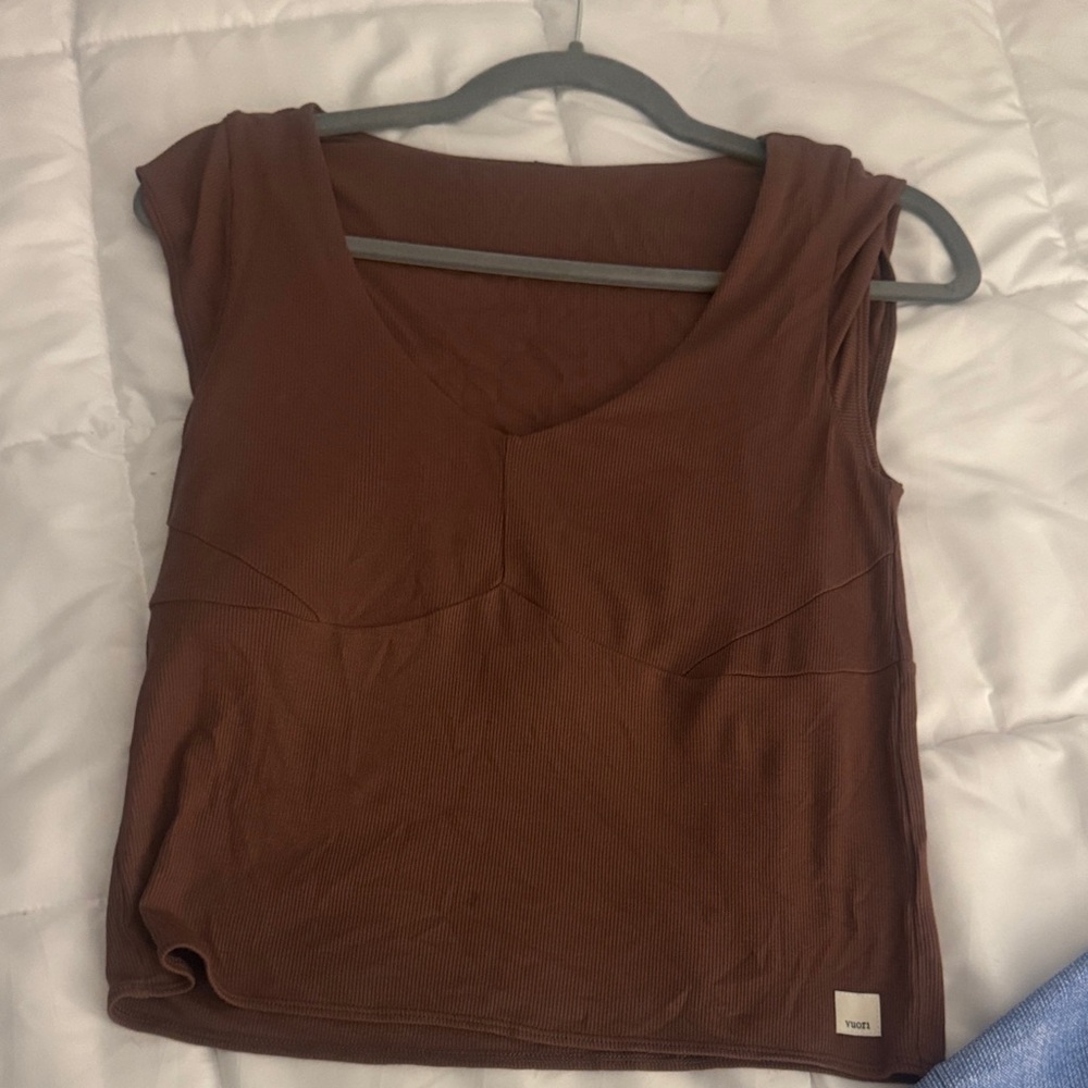 Vuori Chocolate Brown V-Neck Tank Top